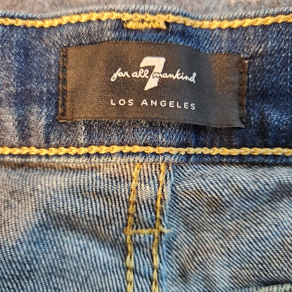 Vintage Y2K 7 For All Mankind Jeans Womens 27 High Waist Ankle Skinny Distressed